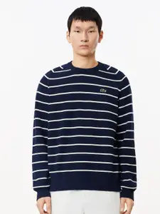 Lacoste Men Striped Pure Cotton Pullover Sweater