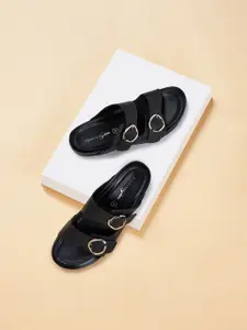 Forever Glam by Pantaloons Women Open Toe Flats with Buckles Details