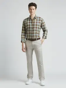 Pepe Jeans Men Spread Collar Tartan Checked Cotton Casual Shirt