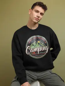 HIGHLANDER Men Graphic Printed Round Neck Pullover Sweatshirt