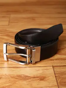 Louis Philippe Men Textured Tang Closure Leather Formal Belt