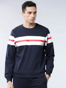 HIGHLANDER Men Colourblocked Round Neck Cotton Pullover Sweatshirt