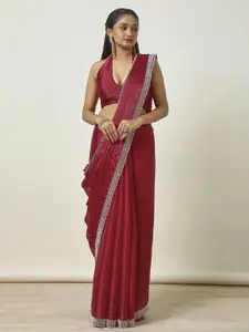 Soch Embellished Beads and Stones Tissue Heavy Work Saree