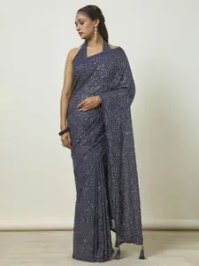Soch Embellished Sequinned Pure Chiffon Saree