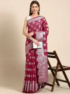 Anouk Floral Woven Design Saree With Zari Border