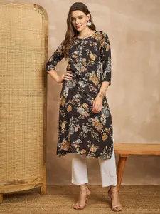 all about you Women Floral Printed Straight Kurtas