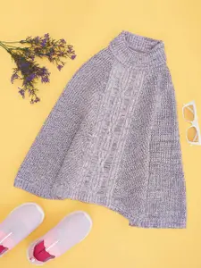 Pantaloons Junior Girls Self Design Open Knit Poncho