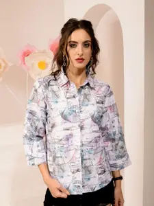 TANDUL Women Standard Spread Collar Abstract Printed Casual Shirt