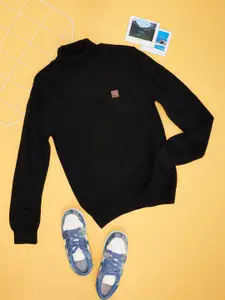 Pantaloons Junior Boys Solid Mock Collar Pullover