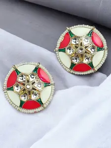 OOMPH Circular Stone Studded Meenakari Studs