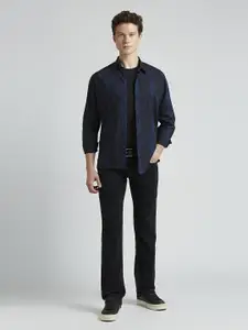 Pepe Jeans Men Spread Collar Solid Cotton Casual Shirt