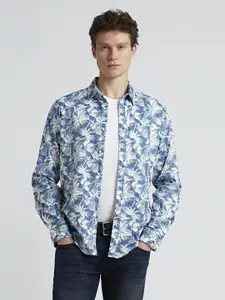 Pepe Jeans Men Spread Collar Floral Printed Cotton Casual Shirt