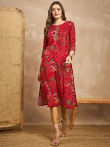 all about you Women Ethnic Motifs Printed Straight Kurtas