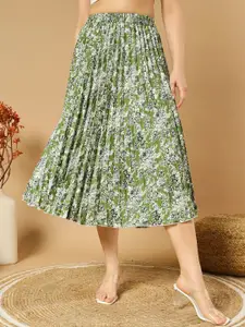 ZWERLON Printed Flared Midi Skirt