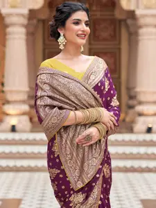 Satrani Ethnic Motifs Zari Pure Silk Designer Banarasi Saree