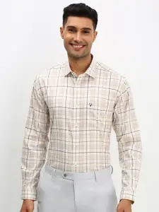 Allen Solly Men Spread Collar Checked Cotton Slim Fit Formal Shirt