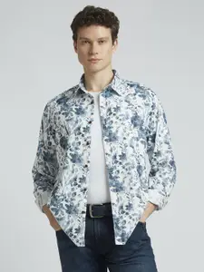 Pepe Jeans Men Spread Collar Floral Printed Cotton Casual Shirt