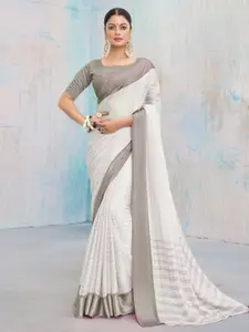 Anouk Striped Saree With Solid Border