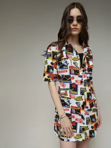ONLY Women Typography Printed Shirt Mini Dress