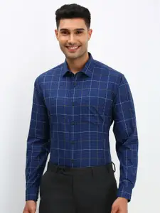 Allen Solly Men Spread Collar Checked Cotton Slim Fit Formal Shirt