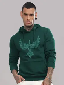 ADRO Men Cotton Printed Hooded Sweatshirt