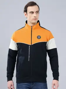 Cantabil Men Colourblocked Mock Collar Long Sleeves Sweatshirt