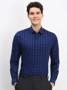 Allen Solly Men Spread Collar Checked Cotton Slim Fit Formal Shirt