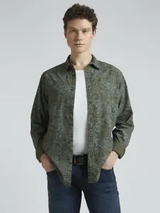 Pepe Jeans Men Spread Collar Floral Printed Cotton Casual Shirt