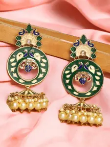 OOMPH Meenakari Floral Jhumkas