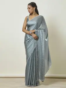 Soch Embellished Beads and Stones Tissue Saree