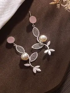 Jazz and Sizzle Silver-Plated Contemporary Drop Earrings