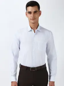 Peter England Men Spread Collar Floral Printed Cotton Formal Shirt