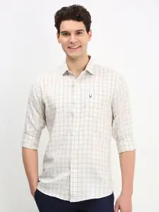 Allen Solly Men Spread Collar Checked Cotton Slim Fit Casual Shirt