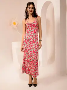 TANDUL Printed Bodycon Midi Dress