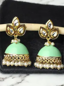 OOMPH Dome Shaped Meenakari & Kundan Jhumkas