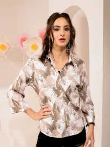 TANDUL Women Standard Spread Collar Abstract Printed Casual Shirt