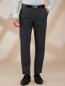 Raymond Men Slim-Fit Printed Mid Rise Trousers