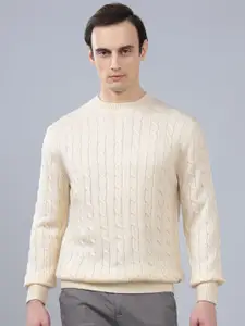 Cantabil Men Cable Knit Pullover Sweater