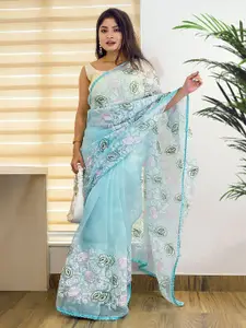 Anouk Floral Embroidered Organza Saree