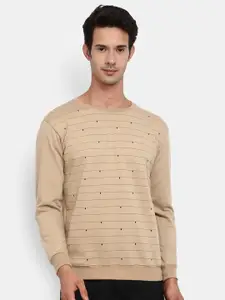 V-Mart Men Beige Sweatshirt