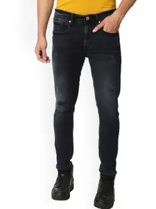 Pepe Jeans Men Black Skinny Fit Mildly Distressed Light Fade Stretchable Jeans