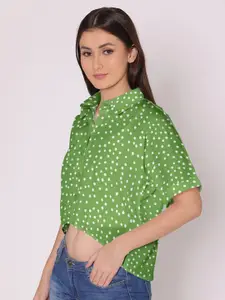 DressBerry Women Green Printed Casual Shirt