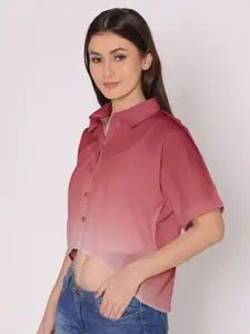 DressBerry Women Pink Faded Casual Shirt