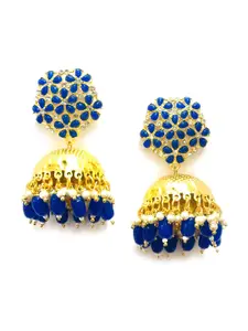 MORKANTH JEWELLERY Women Blue Contemporary Jhumkas Earrings