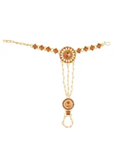 Efulgenz Women Gold-Toned & Brown Antique Gold-Plated Charm Bracelet