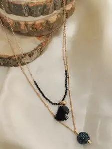 Madame Women Black & Rose Gold-Plated Layered Necklace
