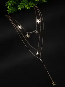 Madame Women Rose Gold-Plated Star Layered Necklace
