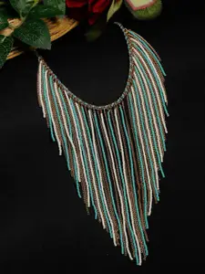 Madame Gold-Toned & Turquoise Blue Gold-Plated Necklace