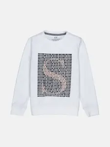 Status Quo Boys Off White Printed Cotton Sweatshirt