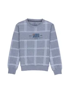 Status Quo Boys Grey Checked Sweatshirt
